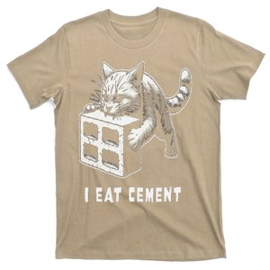 I Eat Cement Cursed Cat Funny Oddly Specific Dank Meme T-Shirt