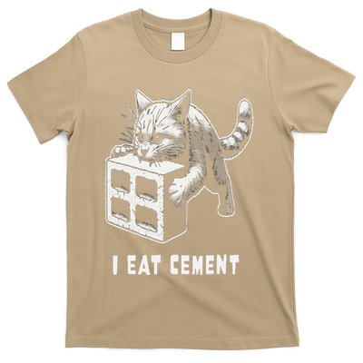 I Eat Cement Cursed Cat Funny Oddly Specific Dank Meme T-Shirt