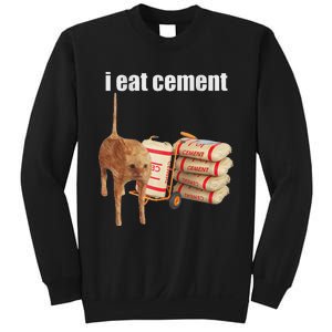 I Eat Cement Cursed Cat Funny Oddly Specific Dank Meme Sweatshirt