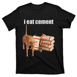 I Eat Cement Cursed Cat Funny Oddly Specific Dank Meme T-Shirt