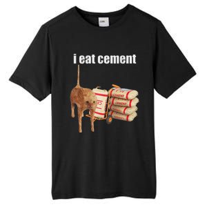 I Eat Cement Cursed Cat Funny Oddly Specific Dank Meme Tall Fusion ChromaSoft Performance T-Shirt