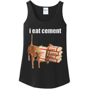 I Eat Cement Cursed Cat Funny Oddly Specific Dank Meme Ladies Essential Tank