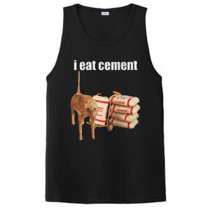 I Eat Cement Cursed Cat Funny Oddly Specific Dank Meme PosiCharge Competitor Tank