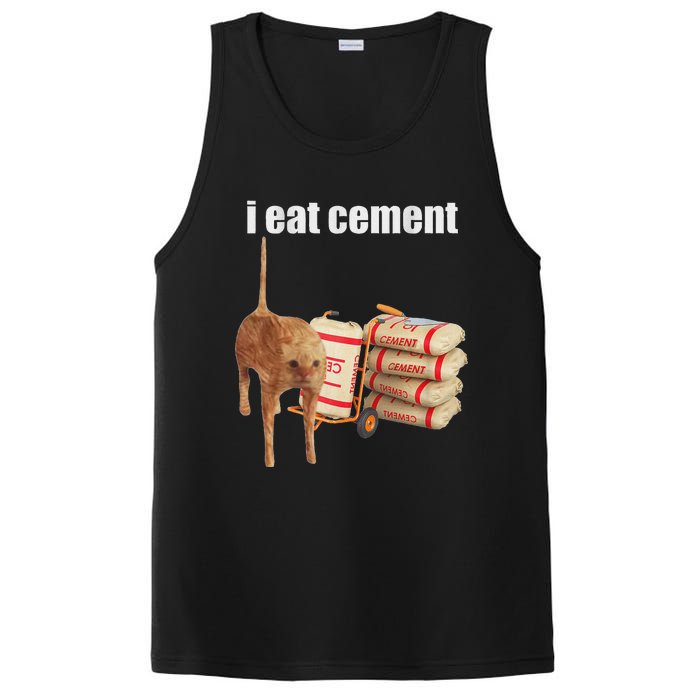 I Eat Cement Cursed Cat Funny Oddly Specific Dank Meme PosiCharge Competitor Tank