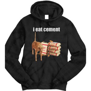 I Eat Cement Cursed Cat Funny Oddly Specific Dank Meme Tie Dye Hoodie