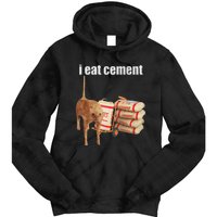 I Eat Cement Cursed Cat Funny Oddly Specific Dank Meme Tie Dye Hoodie