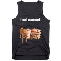 I Eat Cement Cursed Cat Funny Oddly Specific Dank Meme Tank Top