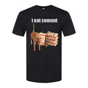 I Eat Cement Cursed Cat Funny Oddly Specific Dank Meme Softstyle CVC T-Shirt