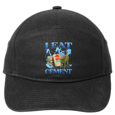 I Eat Cement Funny Cat Meme Internet Memes Funny Memes Genz 7-Panel Snapback Hat