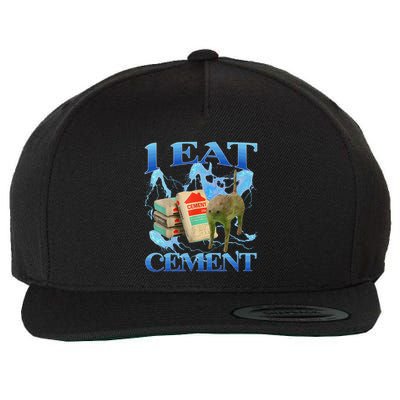 I Eat Cement Funny Cat Meme Internet Memes Funny Memes Genz Wool Snapback Cap