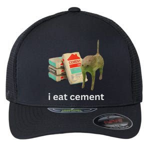 I Eat Cement Funny Meme Cat Flexfit Unipanel Trucker Cap