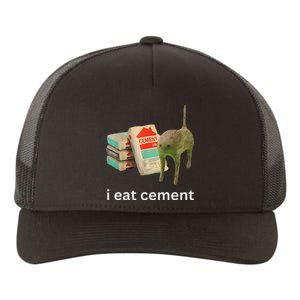 I Eat Cement Funny Meme Cat Yupoong Adult 5-Panel Trucker Hat