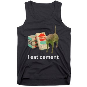 I Eat Cement Funny Meme Cat Tank Top