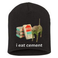 I Eat Cement Funny Meme Cat Short Acrylic Beanie