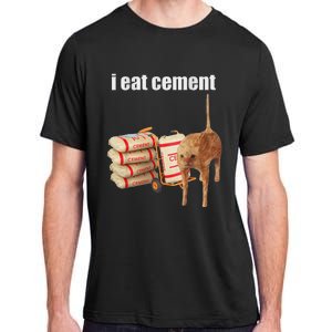 I Eat Cement Cursed Cat Funny Oddly Specific Meme Adult ChromaSoft Performance T-Shirt