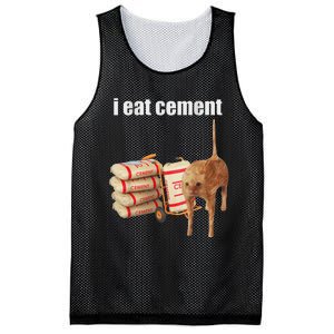 I Eat Cement Cursed Cat Funny Oddly Specific Meme Mesh Reversible Basketball Jersey Tank