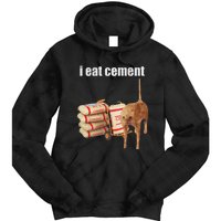 I Eat Cement Cursed Cat Funny Oddly Specific Meme Tie Dye Hoodie