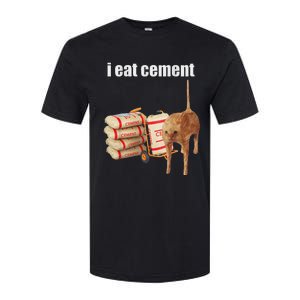 I Eat Cement Cursed Cat Funny Oddly Specific Meme Softstyle CVC T-Shirt