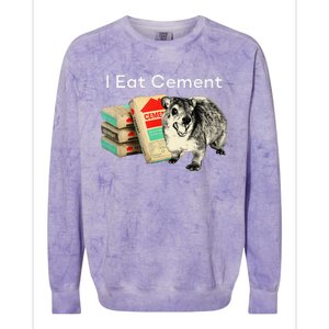 I Eat Cement Cursed Hyrax Funny Oddly Specific Dank Meme Colorblast Crewneck Sweatshirt