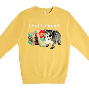 I Eat Cement Cursed Hyrax Funny Oddly Specific Dank Meme Premium Crewneck Sweatshirt