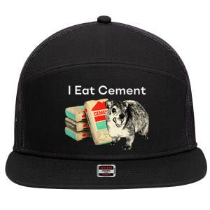 I Eat Cement Cursed Hyrax Funny Oddly Specific Dank Meme 7 Panel Mesh Trucker Snapback Hat