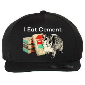 I Eat Cement Cursed Hyrax Funny Oddly Specific Dank Meme Wool Snapback Cap