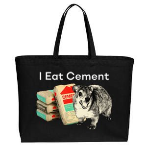 I Eat Cement Cursed Hyrax Funny Oddly Specific Dank Meme Cotton Canvas Jumbo Tote