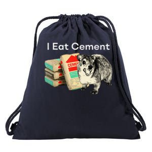 I Eat Cement Cursed Hyrax Funny Oddly Specific Dank Meme Drawstring Bag