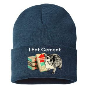 I Eat Cement Cursed Hyrax Funny Oddly Specific Dank Meme Sustainable Knit Beanie