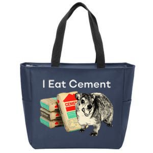 I Eat Cement Cursed Hyrax Funny Oddly Specific Dank Meme Zip Tote Bag