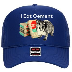 I Eat Cement Cursed Hyrax Funny Oddly Specific Dank Meme High Crown Mesh Back Trucker Hat