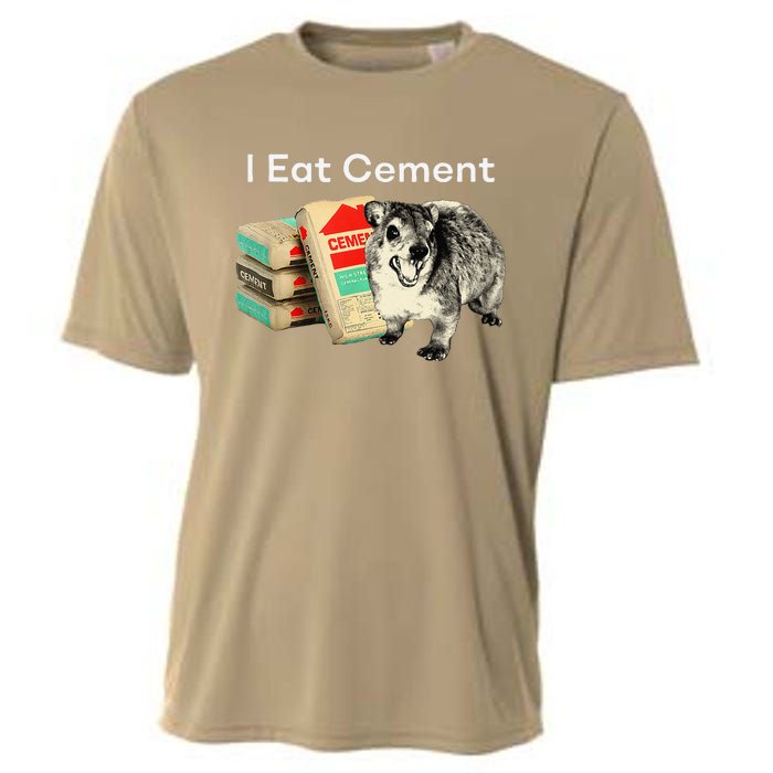 I Eat Cement Cursed Hyrax Funny Oddly Specific Dank Meme Cooling Performance Crew T-Shirt