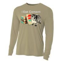 I Eat Cement Cursed Hyrax Funny Oddly Specific Dank Meme Cooling Performance Long Sleeve Crew