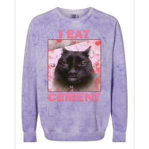 I Eat Cement Cat Colorblast Crewneck Sweatshirt