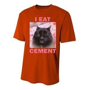 I Eat Cement Cat Performance Sprint T-Shirt