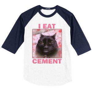 I Eat Cement Cat Baseball Sleeve Shirt