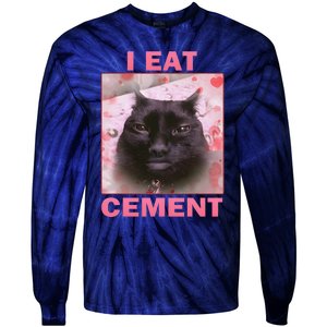 I Eat Cement Cat Tie-Dye Long Sleeve Shirt