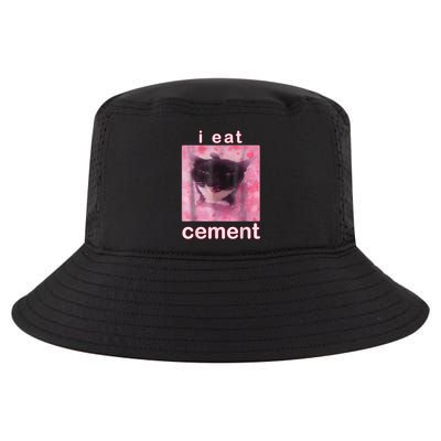 I Eat Cement Cursed Cat Funny Oddly Specific Dank Meme Cool Comfort Performance Bucket Hat