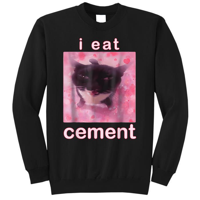 I Eat Cement Cursed Cat Funny Oddly Specific Dank Meme Sweatshirt