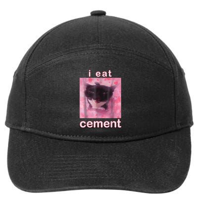I Eat Cement Cursed Cat Funny Oddly Specific Dank Meme 7-Panel Snapback Hat