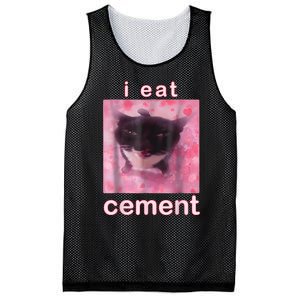 I Eat Cement Cursed Cat Funny Oddly Specific Dank Meme Mesh Reversible Basketball Jersey Tank