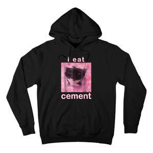 I Eat Cement Cursed Cat Funny Oddly Specific Dank Meme Tall Hoodie