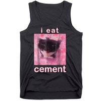 I Eat Cement Cursed Cat Funny Oddly Specific Dank Meme Tank Top