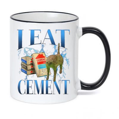 I Eat Cement Cursed Cat Funny Oddly Specific Meme 11oz Black Color Changing Mug