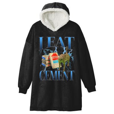 I Eat Cement Cursed Cat Funny Oddly Specific Meme Hooded Wearable Blanket