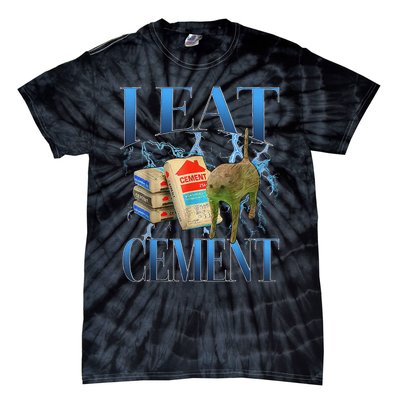 I Eat Cement Cursed Cat Funny Oddly Specific Meme Tie-Dye T-Shirt