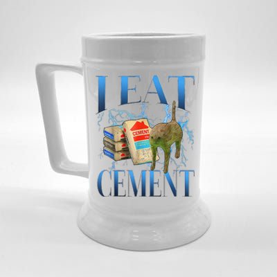 I Eat Cement Cursed Cat Funny Oddly Specific Meme Beer Stein