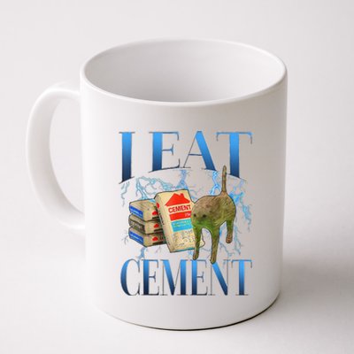 I Eat Cement Cursed Cat Funny Oddly Specific Meme Coffee Mug