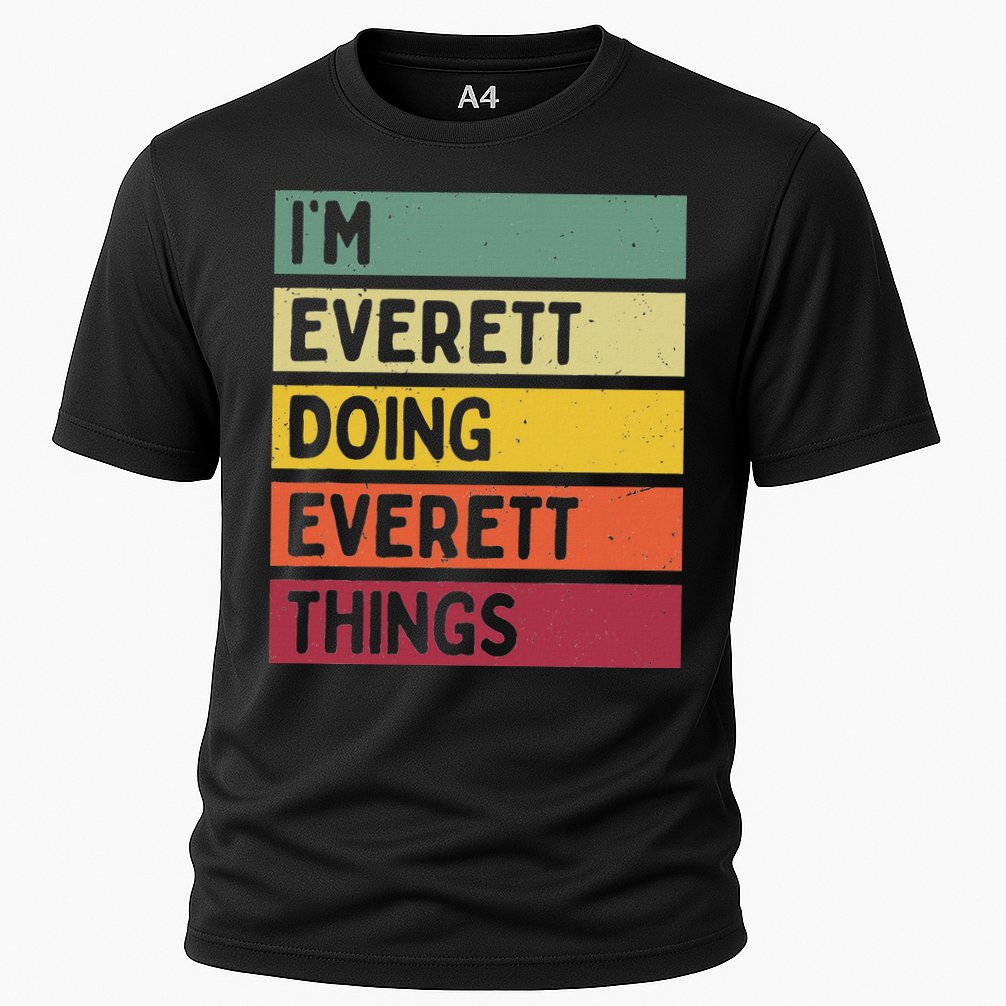 IM Everett Doing Everett Things Funny Personalized Quote Cooling Performance Crew T-Shirt