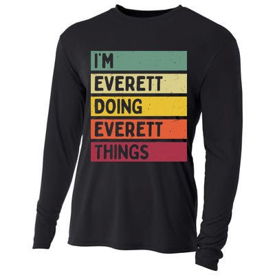 IM Everett Doing Everett Things Funny Personalized Quote Cooling Performance Long Sleeve Crew